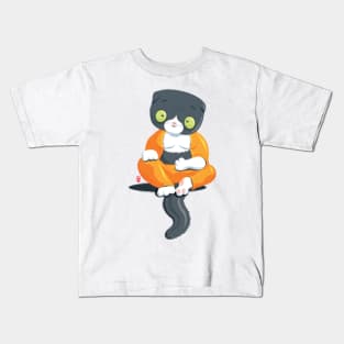 Cat in Buddha Position Kids T-Shirt